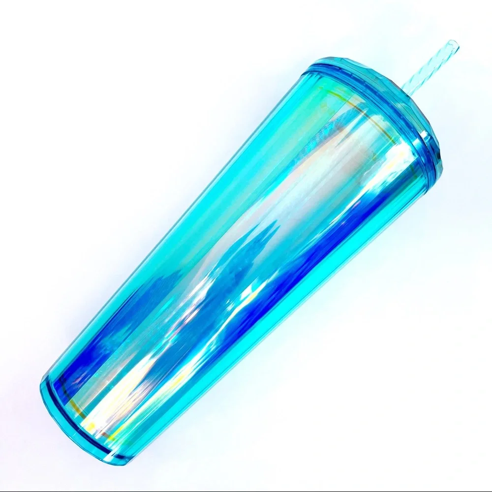 Starbucks Tumbler Blue Iridescent Jewel Lid Kaleidoscope Travel Venti 24 fl oz